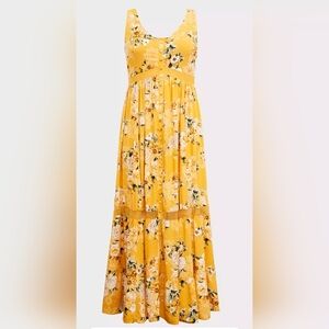 Torrid Yellow and White Empire Waist Sundress